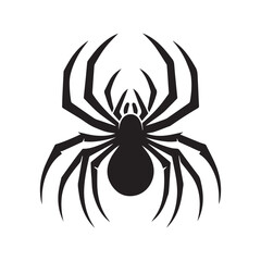 spider silhouette, editable vector image