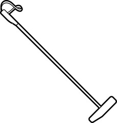 Polo stick outline vector