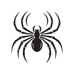 spider silhouette, editable vector image
