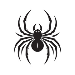 spider silhouette, editable vector image