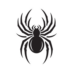 spider silhouette, editable vector image
