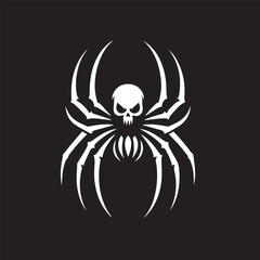spider silhouette, editable vector image