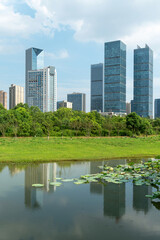 Lakeside modern office building in China