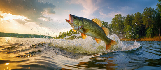 Obraz premium Largemouth Bass created with Generative AI Technology, ai, generative