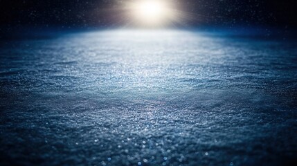 Obraz premium A winter scene with a brilliant light source on the snow.