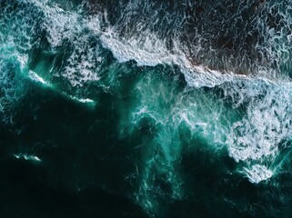 Obraz premium Top view dynamic blue water surface background: Swimming pool ripples blend with ocean waves under sparkling sunlight reflections. Abstract liquid texture for web design, advertising and digital