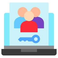 Member Role flat color, mini illustration icon. use for modern concept, print, UI, UX kit, web and app development. Vector related to account management, ecommerce, banking and finance.
