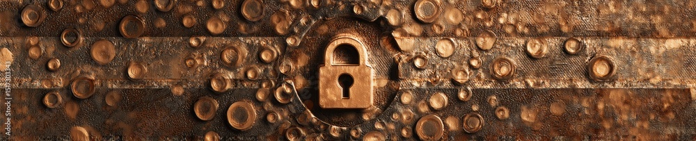 Leinwandbilder immersive cybersecurity visualization ai-driven data protection with textured metallic surface, next