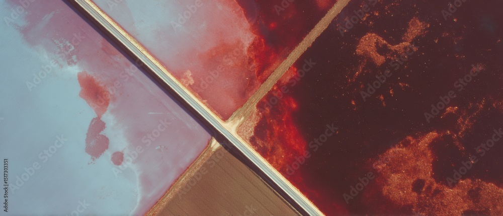 Aufkleber Dystopian Climate Tech Abstract Aerial Mapping Visualization of Geospatial Data Intersections - Innovative Environmental Analytics and Atmospheric Transformation