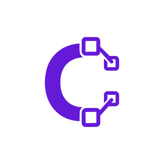 letter C blockchain cryptocurrency company logo vector illustration template design