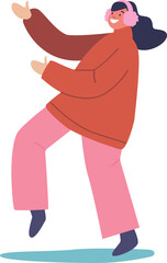 Happy positive girl rejoicing winter