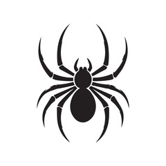 spider silhouette, editable vector image