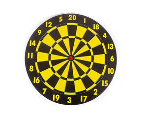 Darts on target at the center of the dart board. Concept for success, target achievement, and...