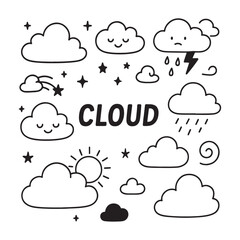 Cute Hand-Drawn Cloud Illustrations