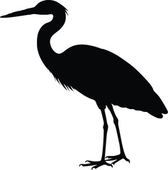 Heron bird silhouette vector illustration