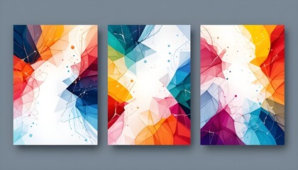 "Modern Abstract Minimal Covers Set – Colorful Geometric Background Vector"