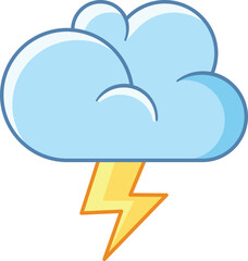 Thunderstorm weather forecast symbol vector illustration
