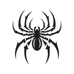 spider silhouette, editable vector image