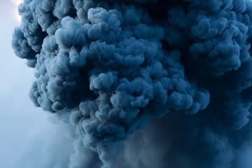 Obraz premium Abstract blue smoke artistic cloud explosion