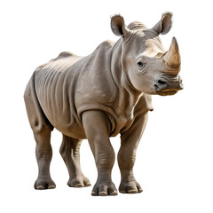 Fototapeta premium young white rhino calf isolated on transparent background