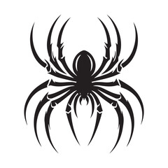 spider silhouette, editable vector image
