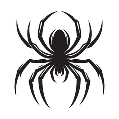 spider silhouette, editable vector image