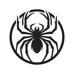 spider silhouette, editable vector image
