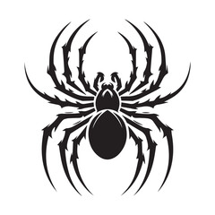 spider silhouette, editable vector image