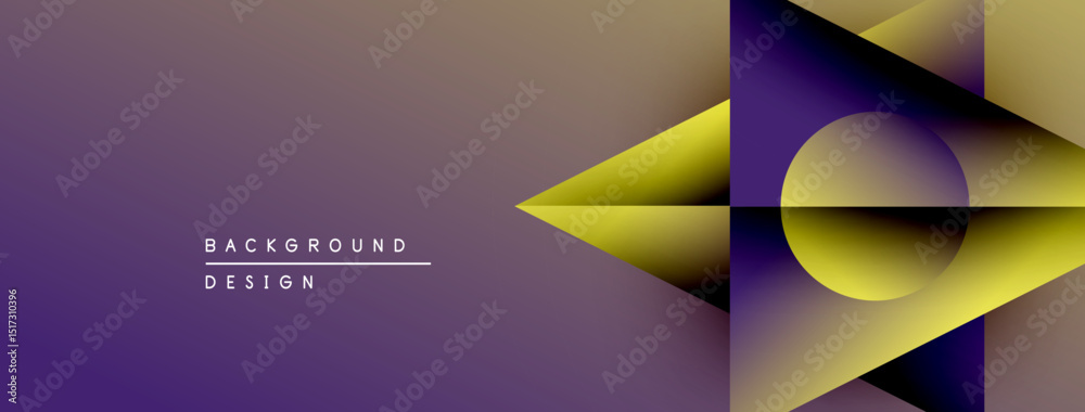 Aufkleber abstract geometric design. purple, gold gradients create dynamic visual effect. modern background su