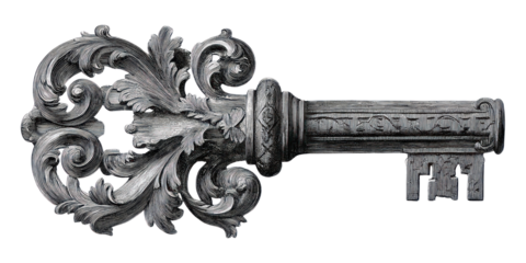 PNG Victorian engraved medieval key vintage design illustration.