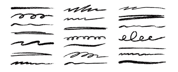 Plakat Line brush doodle stroke pencil pen sketch vector texture. Handwritten marker paint chalk paper cross, grunge draw emphasis. Scribble crayon pencil stroke doodle underline shape. Vector illustration