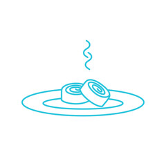 Homemade Rolled Dumplings icon. Isolated on white. From blue icon set.