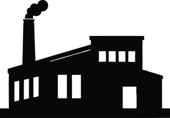  Industrial factory silhouette vector illustration