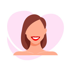 female character avatar using lipstick on lips