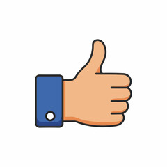 Cartoon vector design of iconic hand with thumbs up used for liking on web platforms