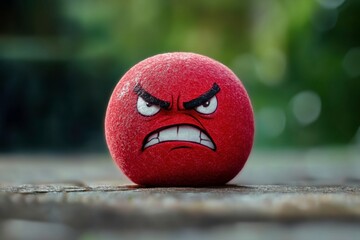angry expression of red ball