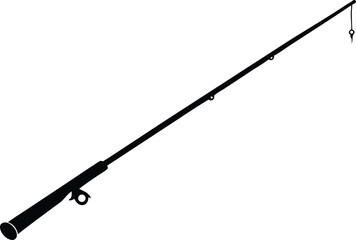 Fishing rod silhouette, Black fishing rod silhouette. vector illustration