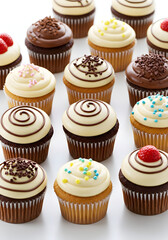 cupcakes on white background