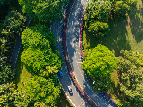 The highway at sunset