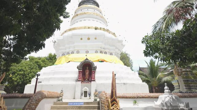 Wat Ket Karam Temple Stupa In Chiang Mai, Thailand. Parallax Shot