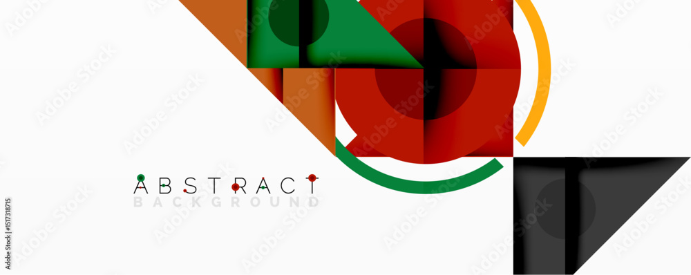 Poster abstract geometric design. overlapping shapes, vibrant colors, modern composition. minimalist style,