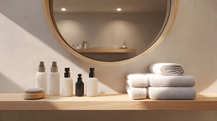 Serene Bathroom Minimalist Design with Natural Light and Organic Textures