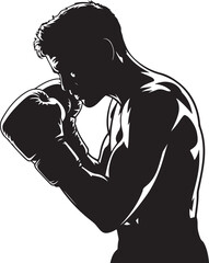 silhouette of a man boxing