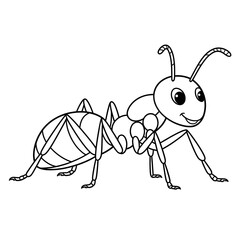 ant cartoon coloring page line art