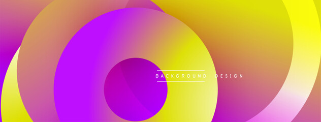 Abstract vibrant circles overlap, creating dynamic colorful gradients. Modern design elements suggest fluidity, energy, innovation.