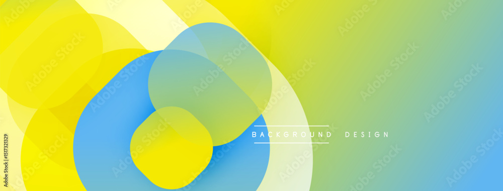 Aufkleber abstract background features overlapping circles, yellow, blue, green hues. modern design element fo