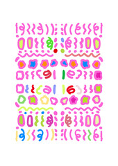 かわいい難解柄手描きイラスト素材