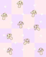 Seamless mushroom vector illustration for high quality wallpaper background