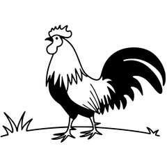 Cartoon silhouette of a rooster