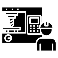 Operator machine glyph icon